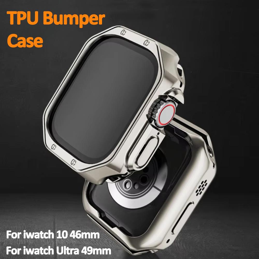Metal TPU Bumper Case For Apple Watch Ultra 3 49mm 11 10 46mm 42mm Protector Cover for iWatch 9 8 7 6 SE 41mm 45mm 38mm 40 44mm