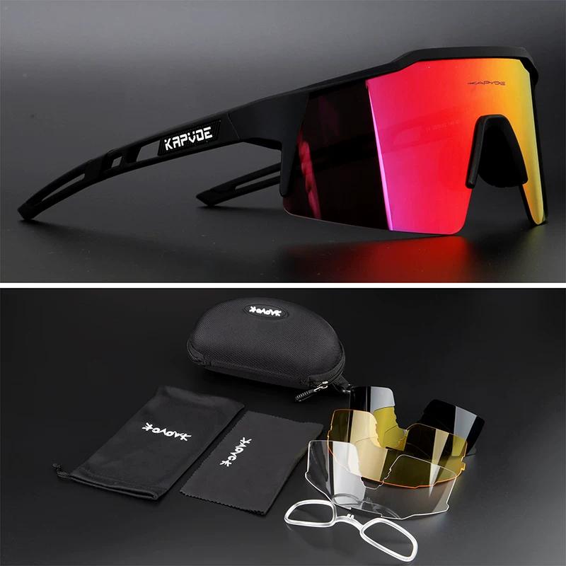 Kapvoe Glasses for Riding Polarized Outdoor Sports Sunglasses Men and Women Running Bicycle Windproof Myopia Goggles