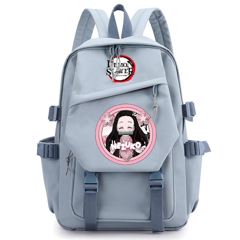 Anime Demon Slayer Ryggsekk Back To Schoolbag for Boy Girl Bookbag for Kid Gaver Menn Dame Reisebag Stor kapasitet ryggsekk