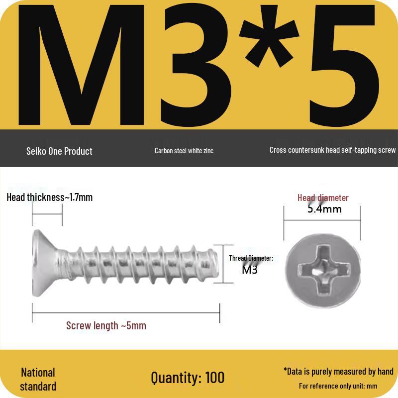 KB 846B White Zinc Nickel-Plated Carbon Steel Phillips Flat Head Self-Tapping Screw (ST2/2.5/3)