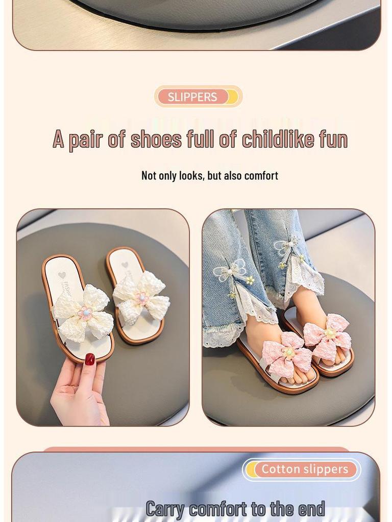 Girls' Summer Non-slip Breathable Outdoor Slip-on Shoes - Korean Fairy Princess Style