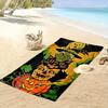 Ghostly witchy pumpkin stack Print beach towel, quick drying, suitable for travel, outdoor sports, jogging, the beach and swimming, gift