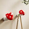Cute Mushroom Wall Hook Decorative Key Holder Hook No Drill Wall Mounted Red Mushroom Hook for Bedroom Bathroom Entryway Coat Scarf Bag Towel