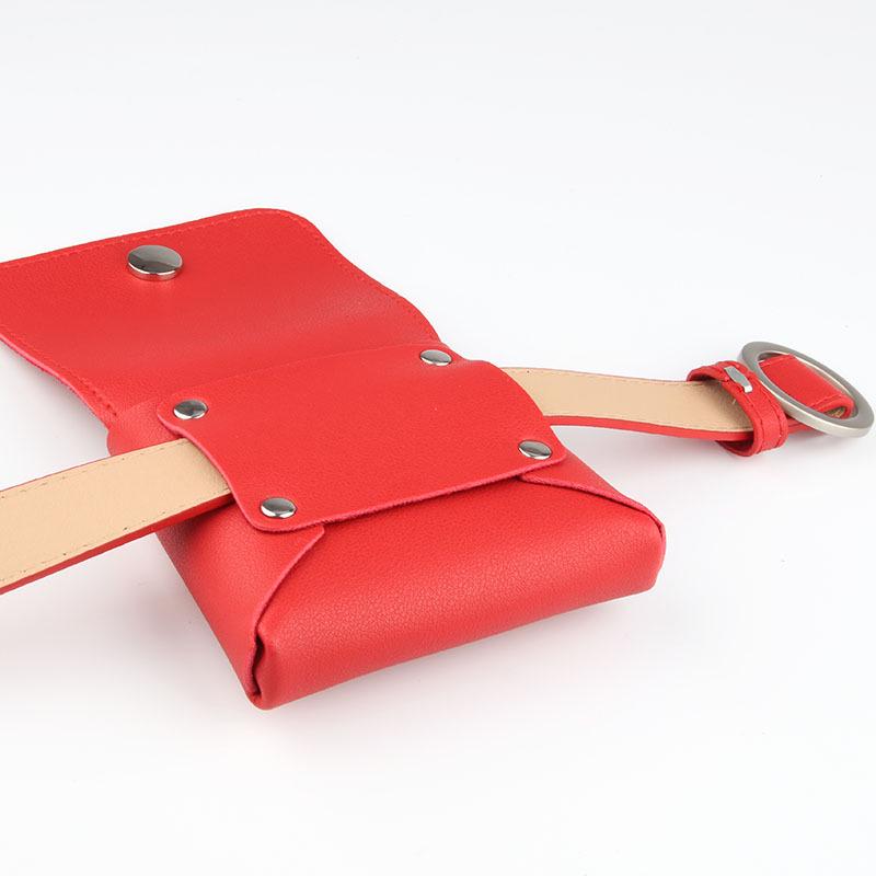 Fashionable New Personality, Hole-free Round Buckle Fine Belt Waist Bag, Women's Casual Key Coin Purse Belt, Waistband