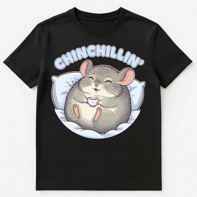 Chinchillin Adorabile Cartone Animato Cincillà Umorismo Maglietta Unisex