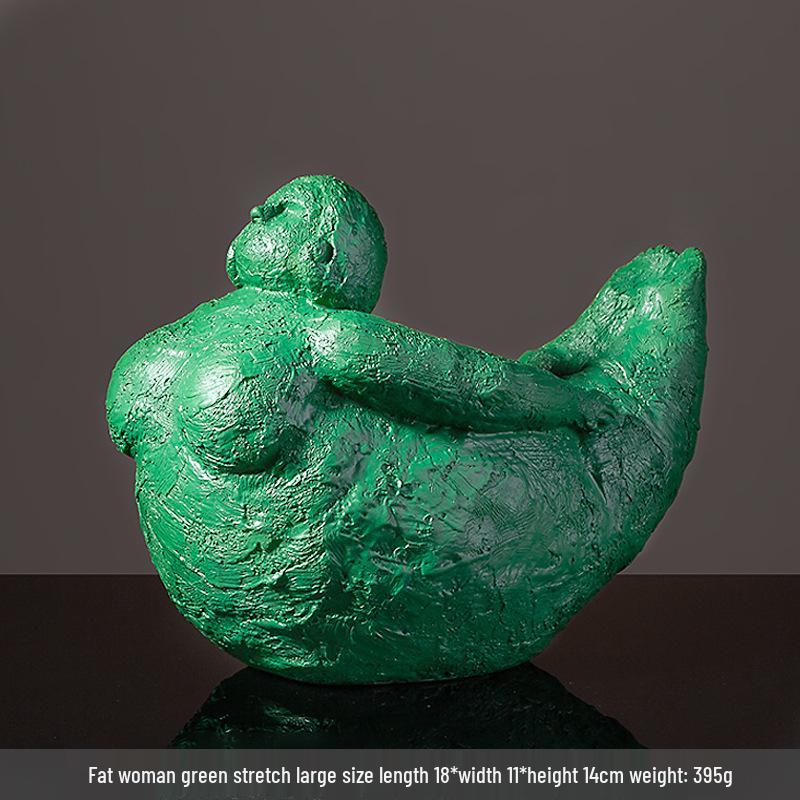 Abstract Yoga Sculpture: Elegant Curvy Woman Artwork for Home Decor