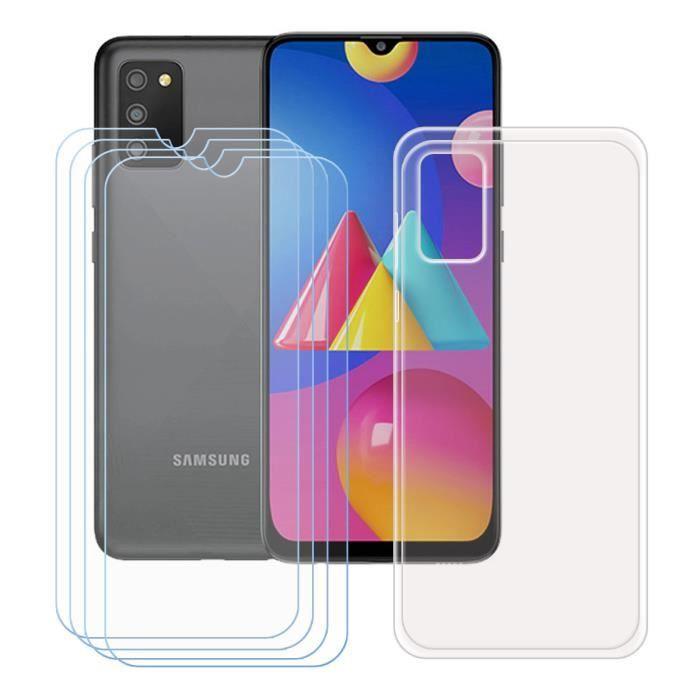 Coque et Protecteur d'écran - FZ - Galaxy A02S - Transparent - Souple - Inclut 4 Verres Trempés