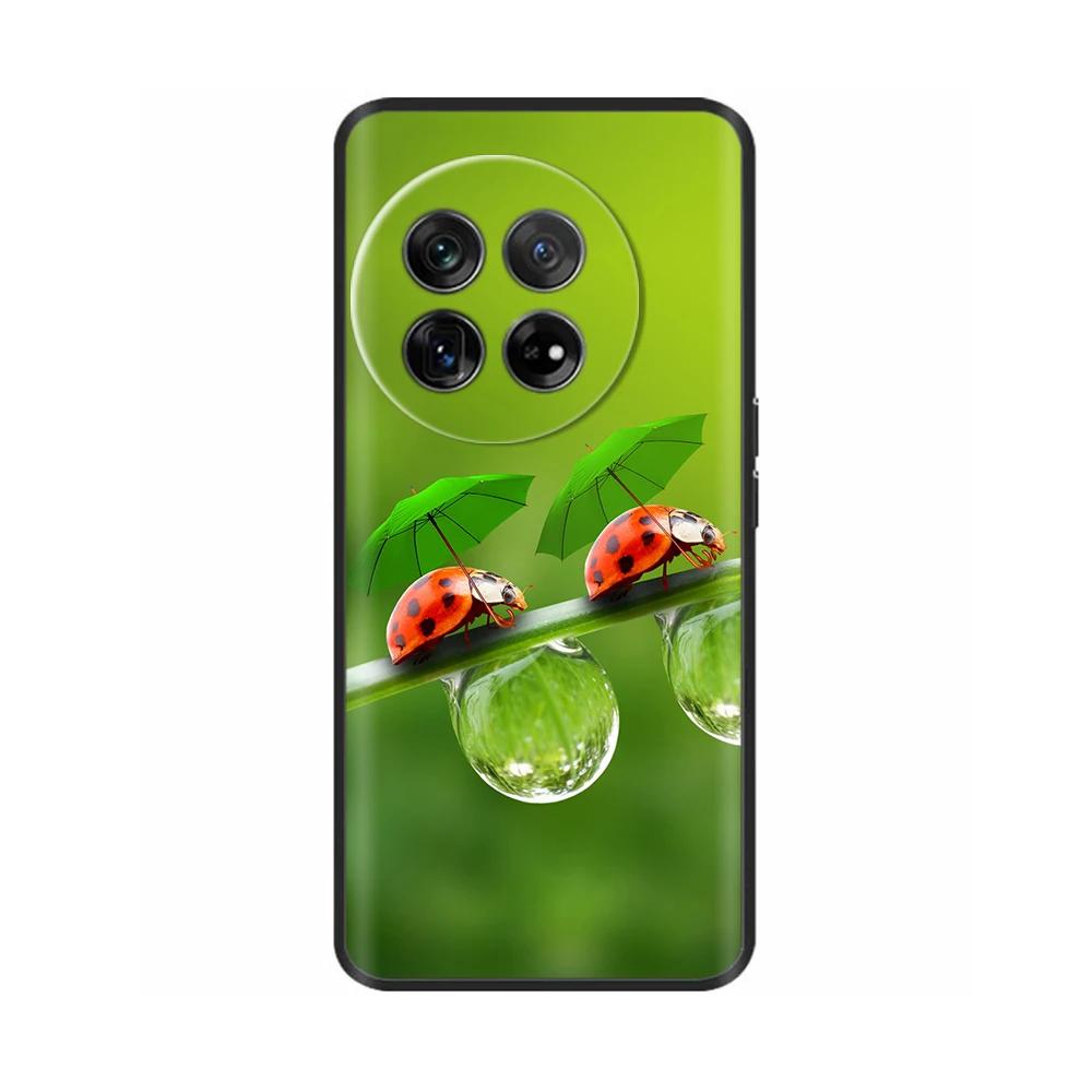 Painted Cover For OnePlus 12 Case Black Silicone Soft Luxury Phone Back Cover For One Plus 12 OnePlus12 5G Fundas Cases Hoesje