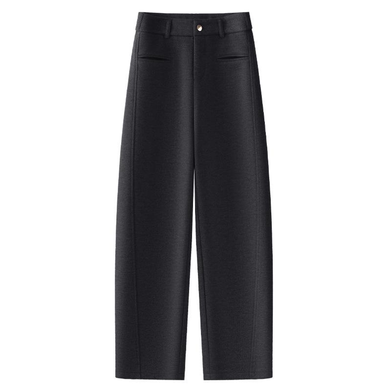 Apricot Wool Blend High-Waist Harem Pants for Women - 2024 Autumn/Winter Collection
