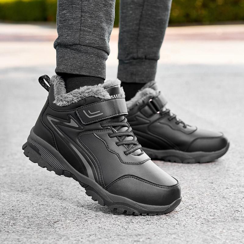 Модные ботинки Мужские зимние ботинки слипоны для мужчин уличные Водонепроницаемые — фото 5