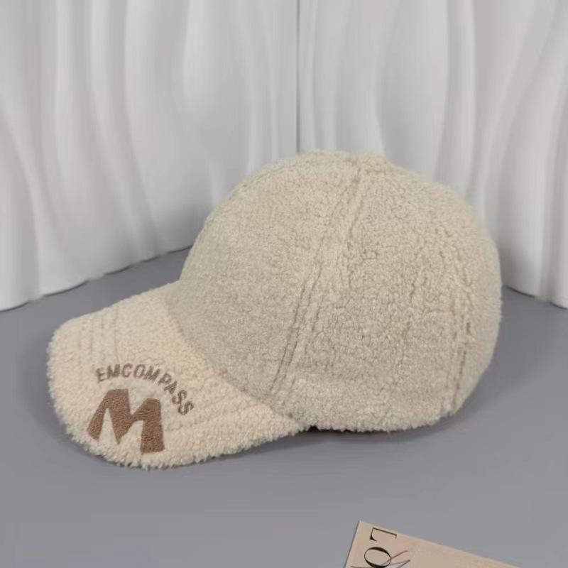 Embroidered Letter Winter Baseball Cap - Adjustable, Warm & Cozy with Soft Fleece Lining, Hand-Washable Polyester - Perfect for Outdoor Activities