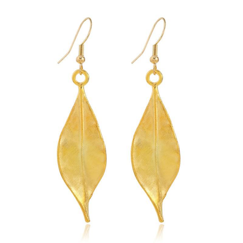 Elegant Gold Leaf Earrings: Trendy European & American Style
