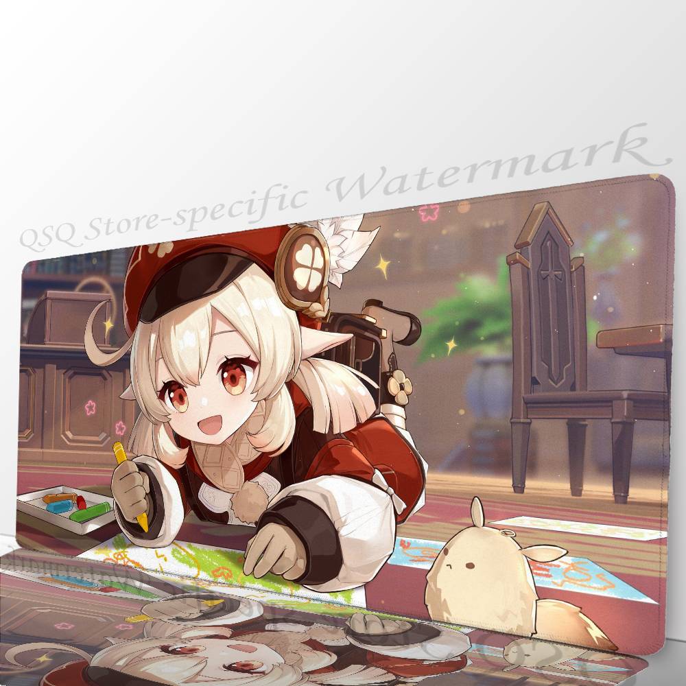 Klee Anime G-Genshin Impact Mousepad Non-slip Suitable For Office Computers Laptops E-sports Game Desk Mats XXL Keyboard