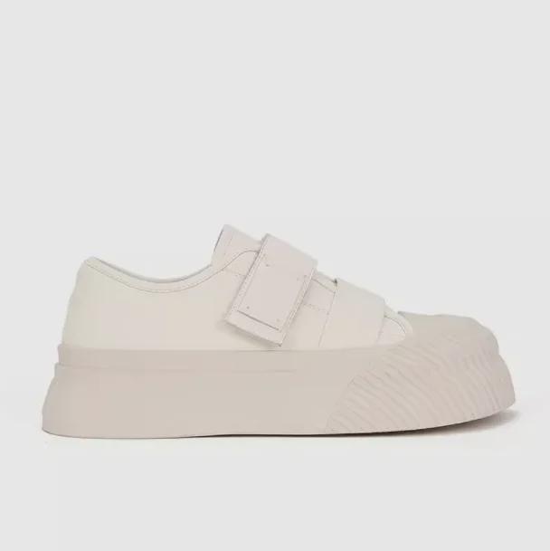 Women's Cowhide Grape Fur Velcro Thick Sole Velvet-Lined Warm Biscuit Shoes