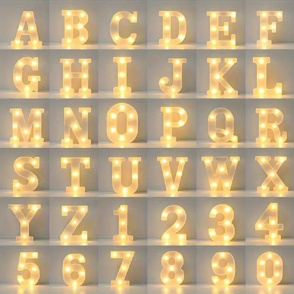 1PC LED Alphabet&Number Lights For Home,Wedding,Proposal,Birthday,Party,Photo Prop, Battery Powered White Decorative Night Light