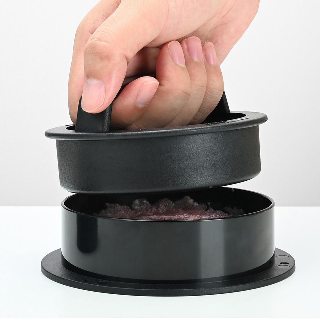 3 in 1 Hamburger Press Easy Release Non Stick Stuffed Burger Press Round Plastic Manual Meat Patty Maker for Kitchen