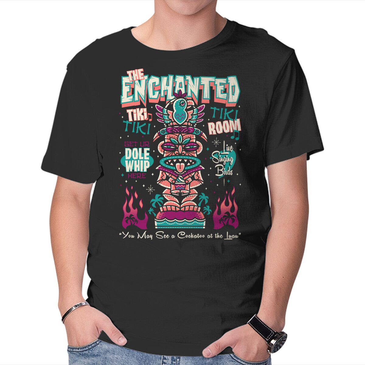 Unisex Crew Neck T-Shirt Enchanted Tiki Graphic Short Sleeve Casual Tee M
