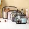 Set of Four Large PVC Toiletry Bags - Transparent, Waterproof, Dustproof, Zippered.