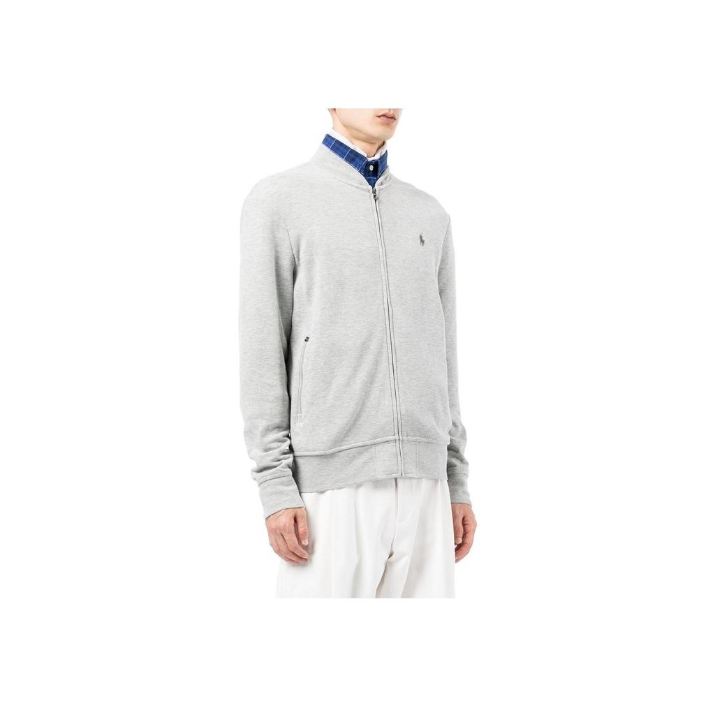 Polo Ralph Lauren SS23 Logo Solid Color Embroidered Zip Jacket Men Jackets Gray 710842844-001