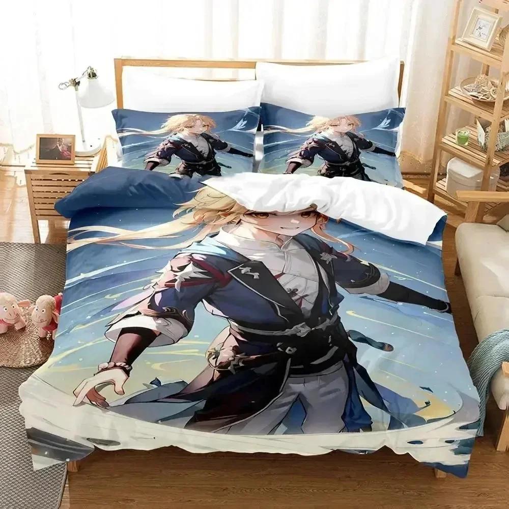 Anime Honkai Star Rail Bedding Set Duvet Cover Bed Set Quilt Cover Pillowcase Comforter King Queen Size Boys Adult Bedding Set