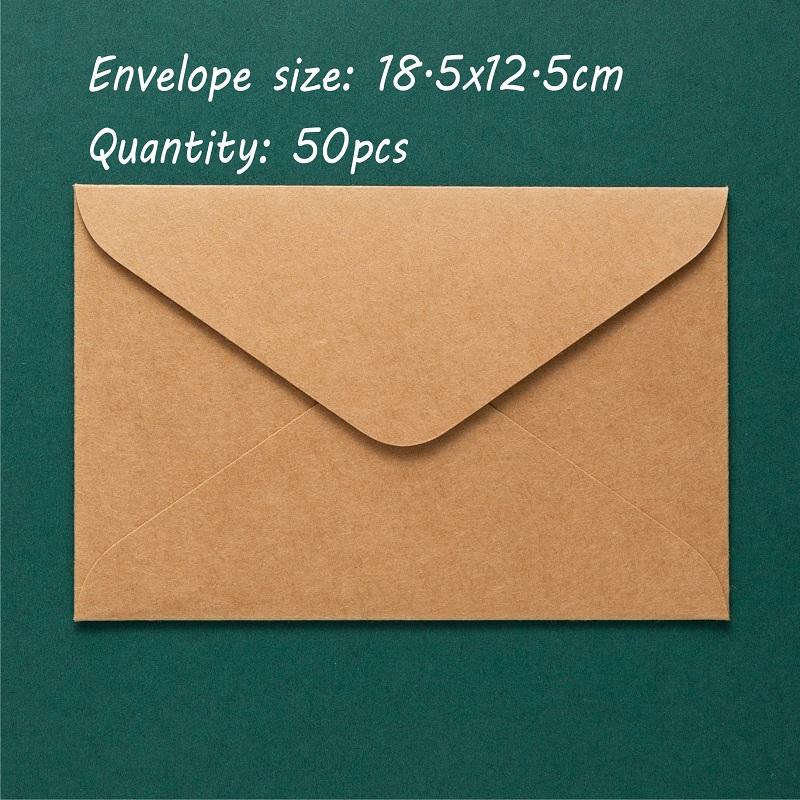 50pcs/lot Envelope High-grade 250g Kraft Paper Big Envelopes Western White Envelopes for Wedding Invitations Business Stationery