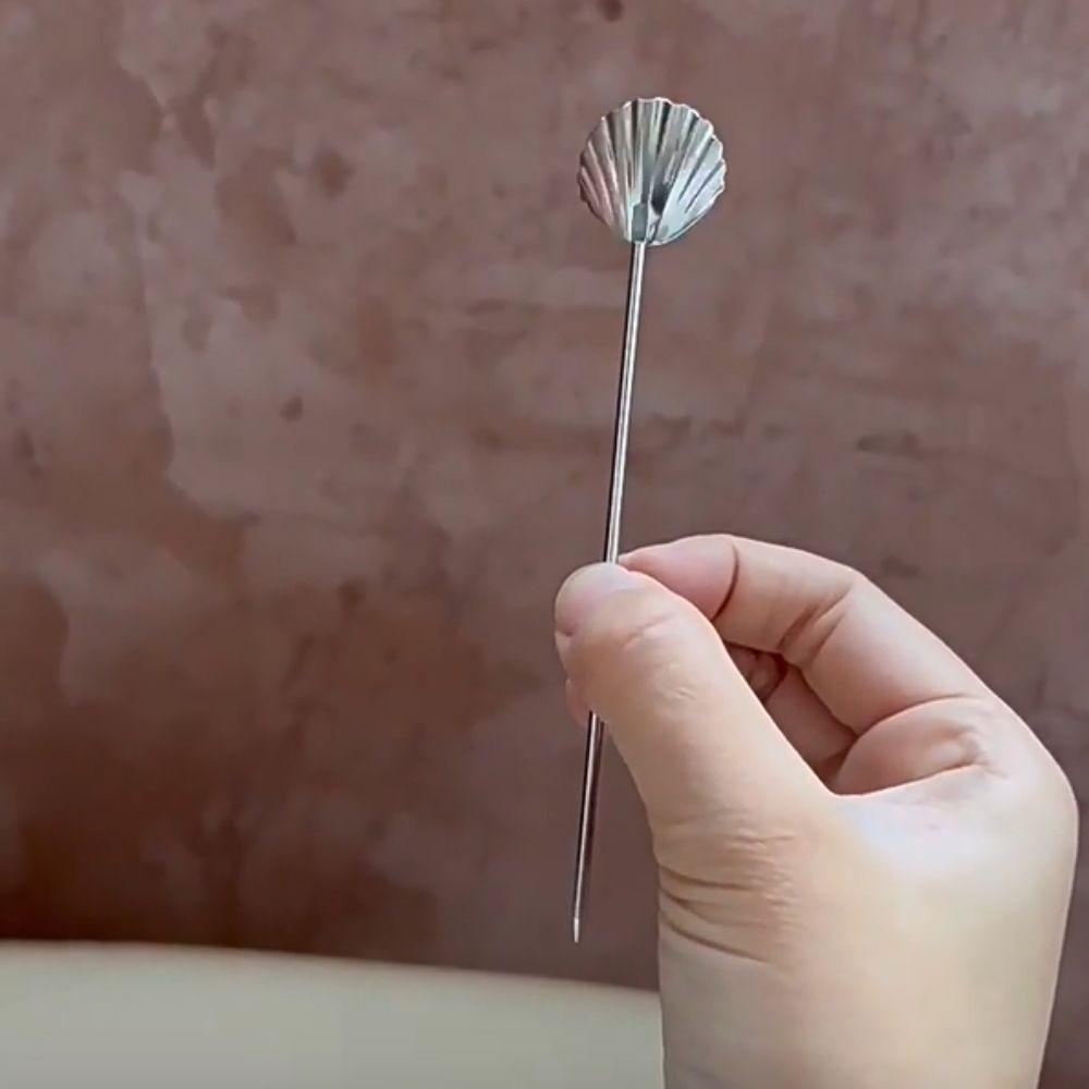 4Pcs Reusable Fruit Stick 304 Stainless Steel Wine Needle Kitchen Gadgets Cocktail Pick Dessert