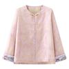 Aigsan Silk Jacket Women's Thin, Spring and Autumn Purple Silk Embroidered Top