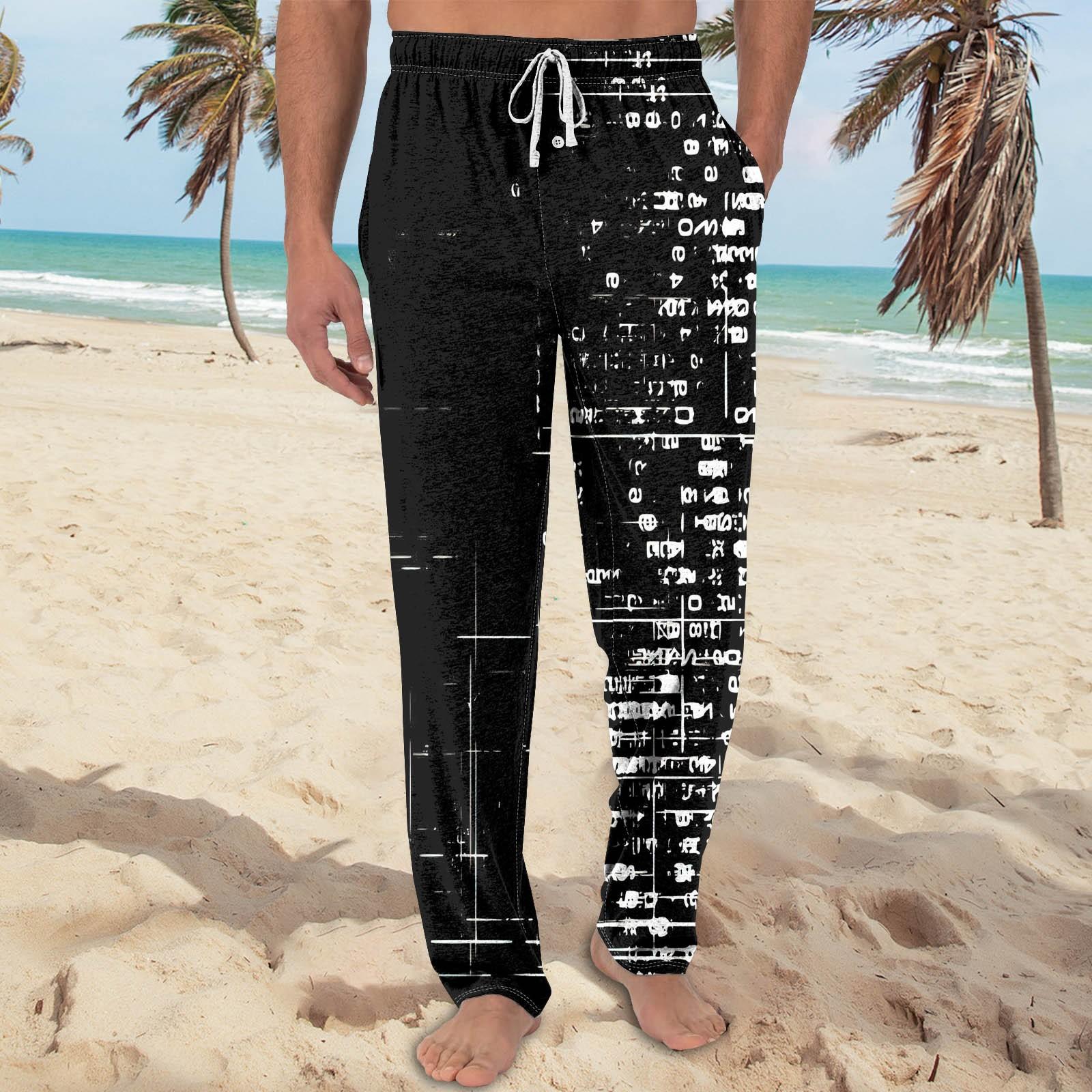 Мужские трикотажные модные повседневные брюки с напечатанным карманом, пижамные брюки L