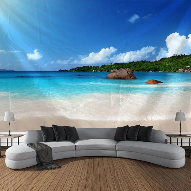 Beautiful Natural Landscape Large Tapestry Forest Waterfall Bohemian Wall Art Decoration Blanket Home Background Cloth Bedspread