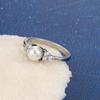 Imitation Pearl Rings For Women Korean Rose Gold Silver Engagement Anniversary Gift Jewelry KCR263