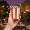 Eco-friendly Reusable Cup Hammered Stainless Steel Cup with Stable Base Durable Drinking