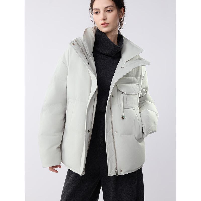 ELLE Women's Workwear Lapel Short Duck Down Jacket