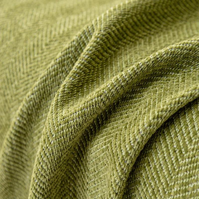 Chenille Sofa Cover Solid Color Striped Design Multi-use Machine Washable Sofa Towel Skin-friendly Wrinkle-resistant