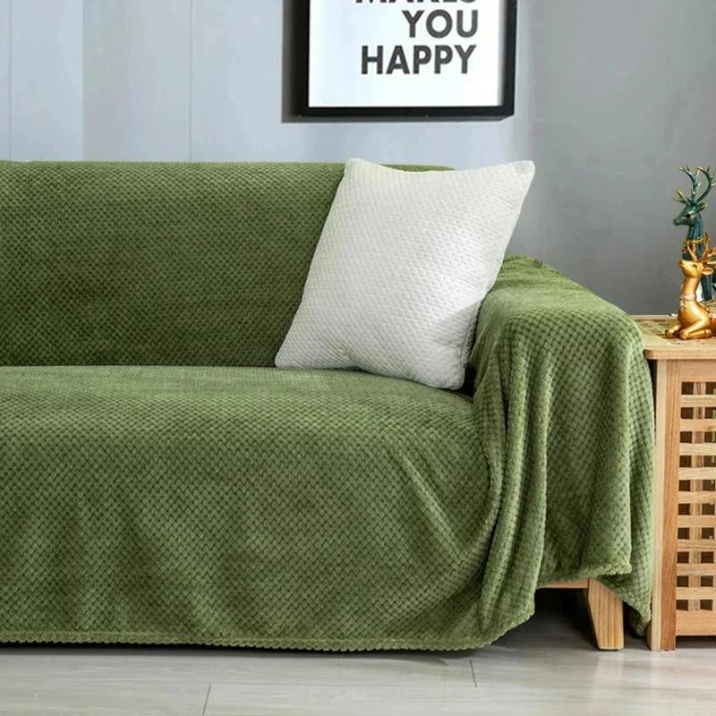 Multi Sizes Soft Coral Velvet Sofa Towel Blanket High Density Warm Sofa Bed Throw Blanket Home Bedding Bedspread Sheet Blanket