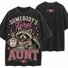 Somebody's Feral Aunt Raccoon Comfort Colors Shirt, Funny Trash Panda Coffee Tee, Viral Raccoon Graphic Shirt, Leopard Aunt Aesthetic Gift