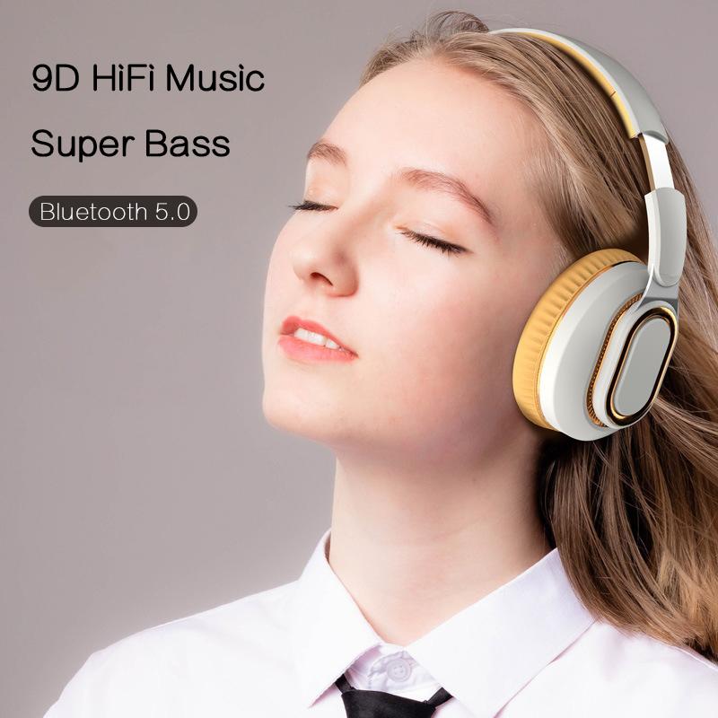 Wireless Headphone 16 Hours Calling Time Headset Large Capacity HiFi Subwoofer Bass With HD Mic CVC Noise Cancel Earphones