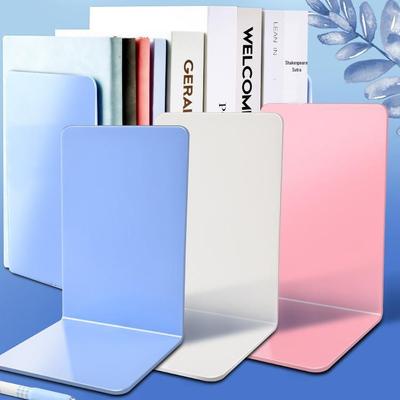 Set aus 4 dicken farbigen Acryl-Buchstützen - Schreibtisch-Aufbewahrung und Stützklammern
