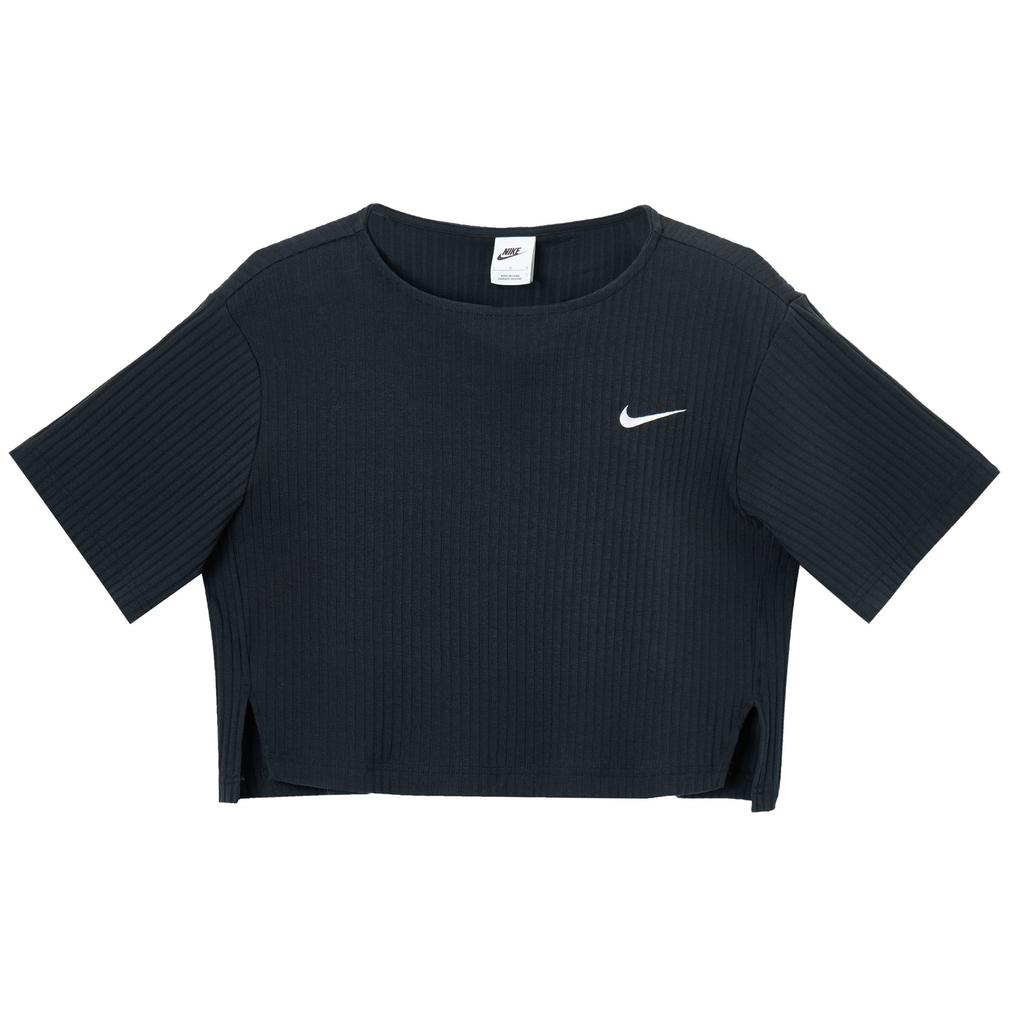Nike Crop Tops Women's Black Crew Neck Moderate DV7871-010