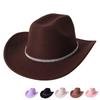 Glitzer-Cowboyhut Klassischer Western-Strass-Cowgirlhut Outdoor Breiter Rand Retro Filz-Fedora-Hüte Aufgerollte Kappen