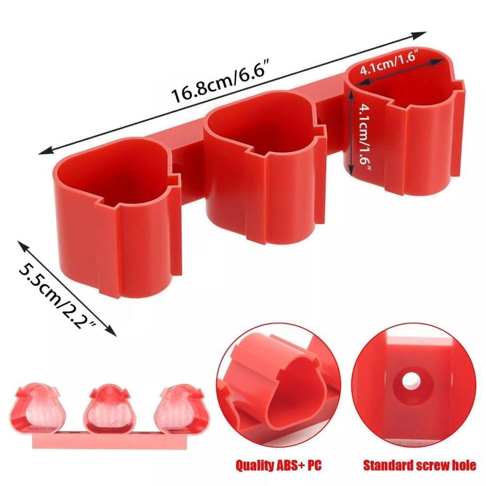 Wall Mounted Battery Holder Fixed Bracket Installation Base Battery Storage Holder Buckle System for Makita/ Milwaukee/ Bosch