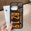 Retro Vintage License Plate For Iphone 11 12 13 14 15 Pro Max 17 16 Plus Hard PC+TPU Back Cover