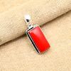 Red Coral Gemstone Handmade 925 Sterling Silver Jewelry Pendant For Women