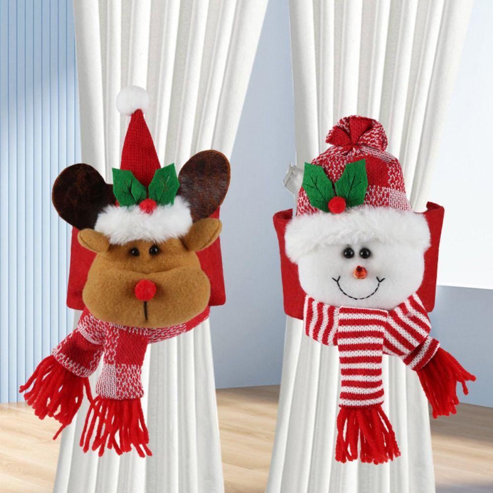 Kawaii Santa Claus Curtain Tieback Elk Cartoon Curtain Buckle  Festival Party