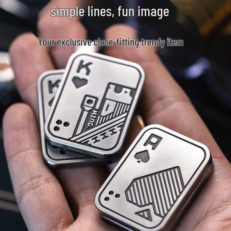 PaPa Coin Push Card Decompression Toy: Black Metal Finger Spinner for Stress Relief & Student Relaxation