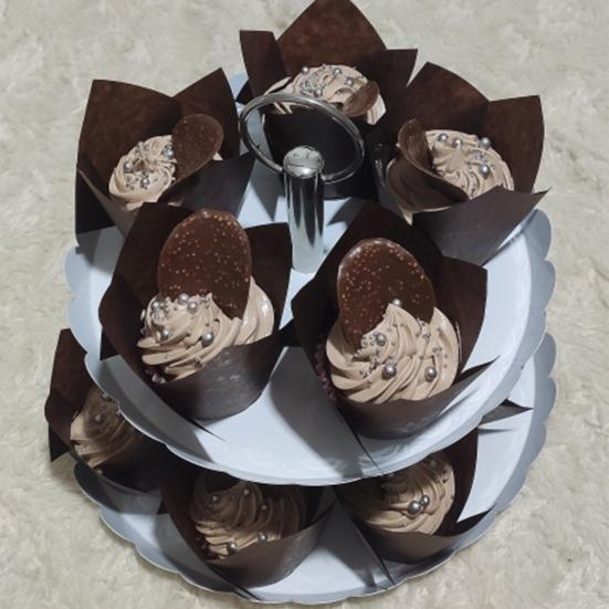 50 Stück Tulpen Muffin Blume Form Becher Einwegpapier Feiertagsparty Cupcake Förmchen Küche