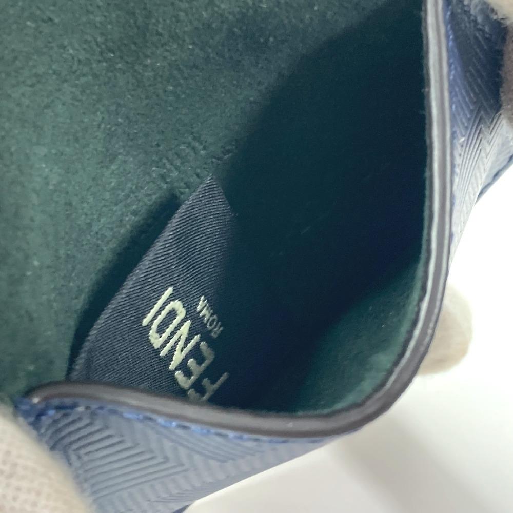 FENDI Bucket type Bag type Key Ring Key Holder Bag Charm charm Leather Navy