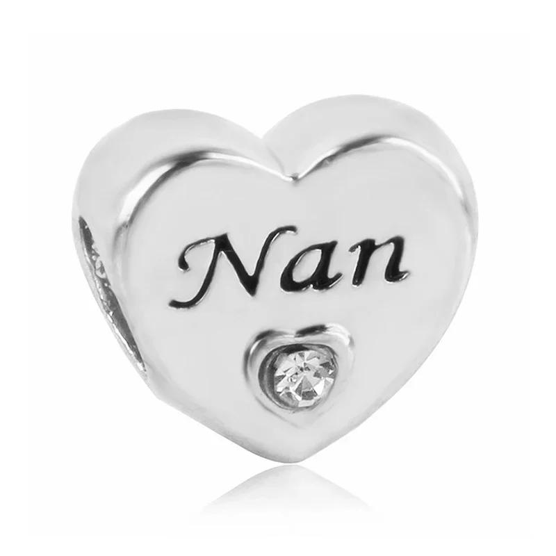 Perles New Love Dad Nan Mom Sister Best Friends pour bracelets à breloques et bracelets DIY pour femmes Fabrication de bijoux Dropshipping