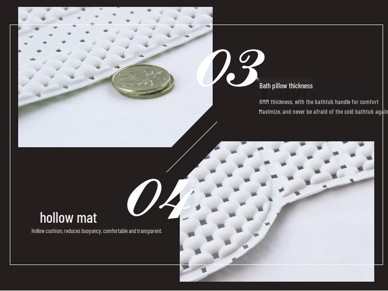 2020 PVC Foam Bath Pillow Mat - Large, Comfortable, Non-Slip Bathtub Cushion
