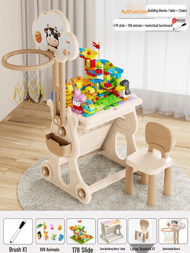 2026 New Model: Children's Educational Building Block Table, Multifunctional Puzzle Game for Ages 3-6