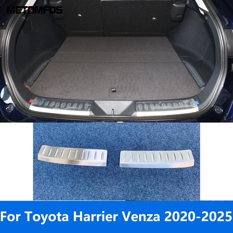 Accessories For Toyota Harrier Venza -2024 2025 Interior Rear Trunk Bumper Foot Plate Tailgate Door Sill Scuff Guard Plate